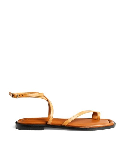 A.Emery Brown Leather Piper Sandals