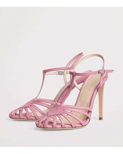 Eleventy Pink Leather Heeled Sandals 120