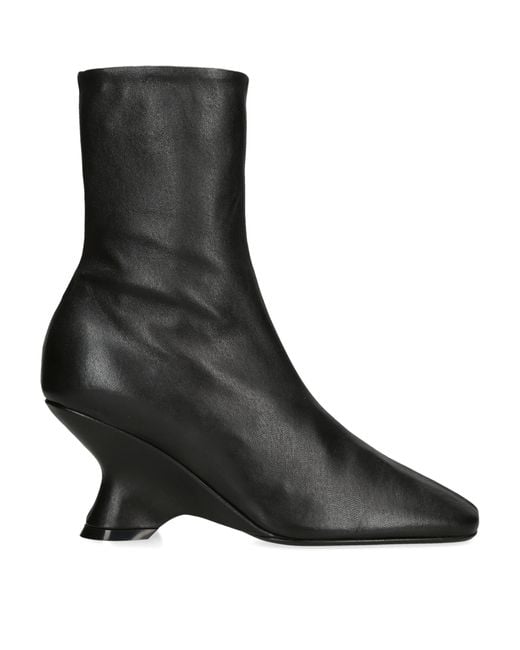 Dries Van Noten Black Leather Ankle Boots 60