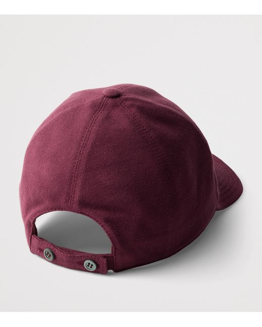 Prada Red Cotton Old Piqué Baseball Cap