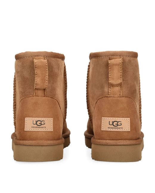 Ugg Brown Suede Classic Mini Regenerate Boots