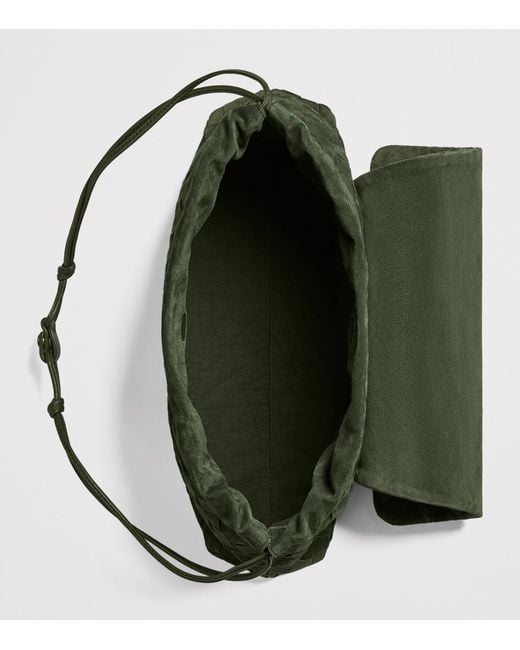 Bottega Veneta Green Suede Giorno Shoulder Bag