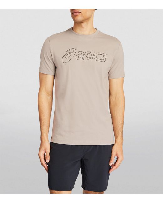 Asics White Large-logo T-shirt for men