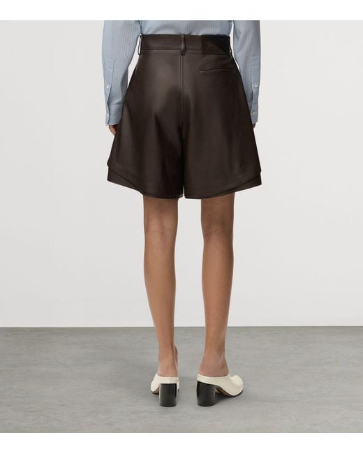 Loewe Brown Nappa Leather Longline Shorts
