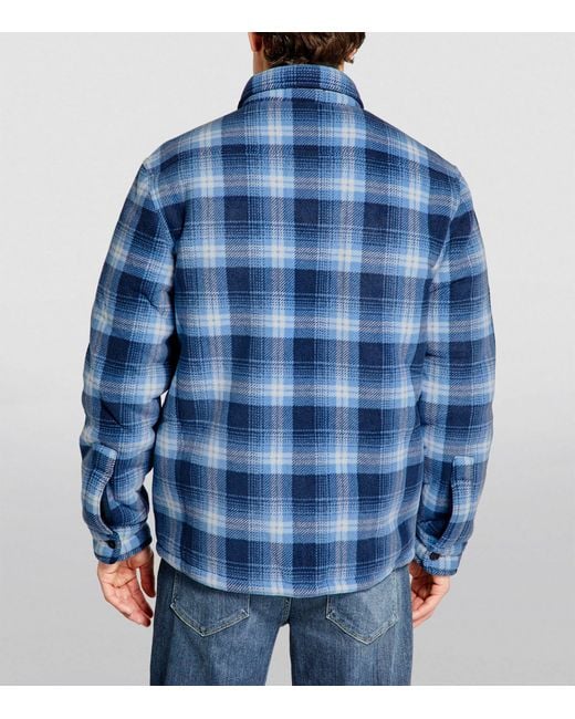 Polo Ralph Lauren Blue Check Fleece Field Jacket for men