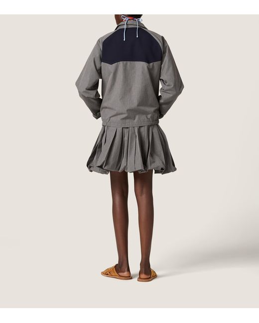 Miu Miu Gray Cotton Gingham Check Jacket