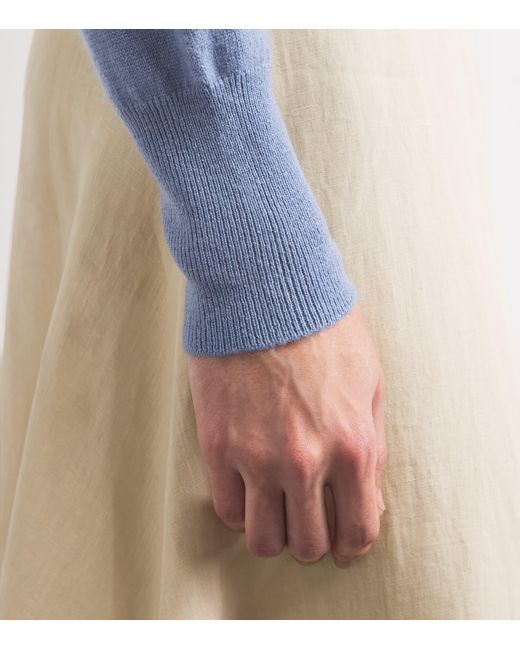 LeKasha Blue Organic Cashmere Menorca Sweater