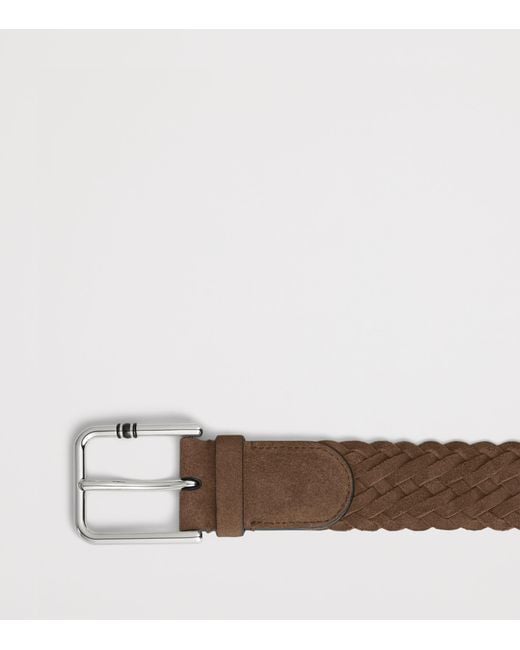 Montblanc Brown Suede Braided Meisterstück Belt for men