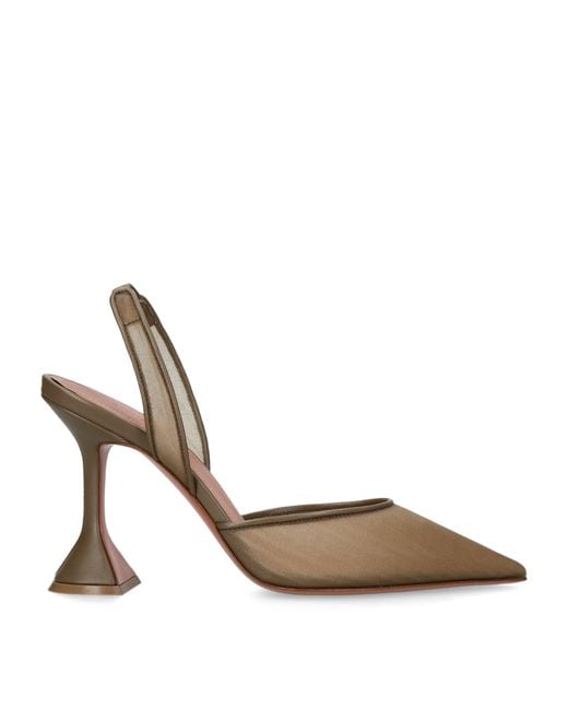 AMINA MUADDI Metallic Mesh Holli Slingback Pumps 95