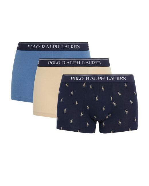 Polo Ralph Lauren Blue Stretch-cotton Classic Trunks (pack Of 3) for men