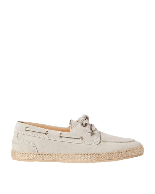 Brunello Cucinelli White Suede Penny Loafer Espadrilles