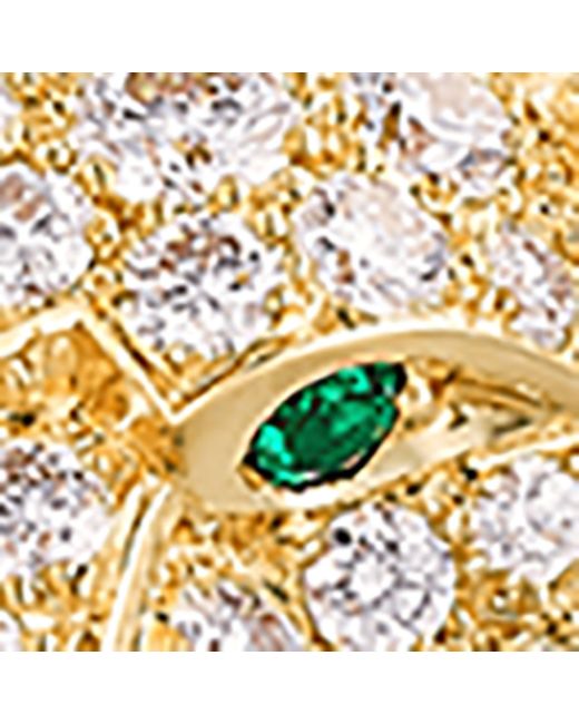 Cartier Metallic Yellow Gold, Diamond And Emerald Panthère De Bracelet