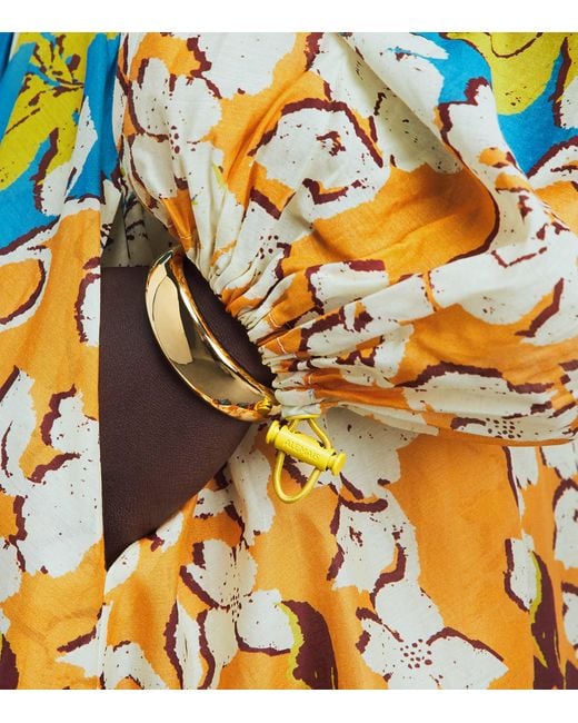 ALÉMAIS Multicolor Cotton-Silk Floral Splice Maxi Dress