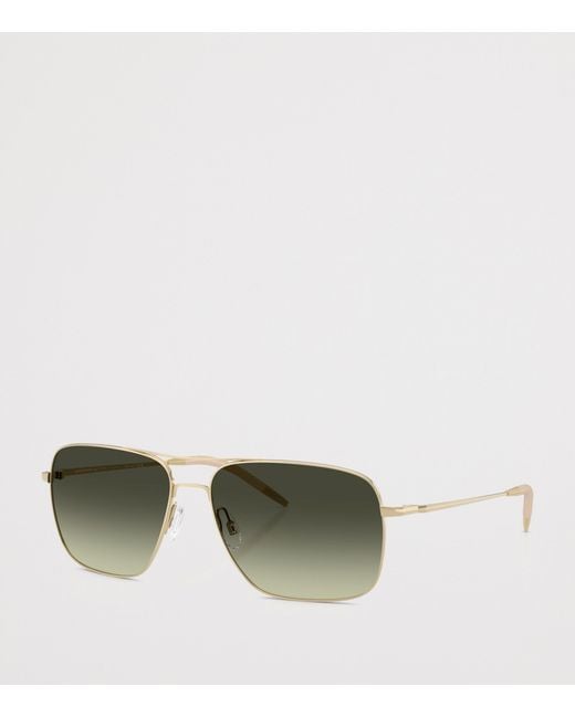 Oliver Peoples Green Clifton Rectangle Sunglasses for men