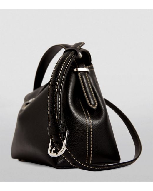 Totême  Black Leather T-lock Top-handle Bag