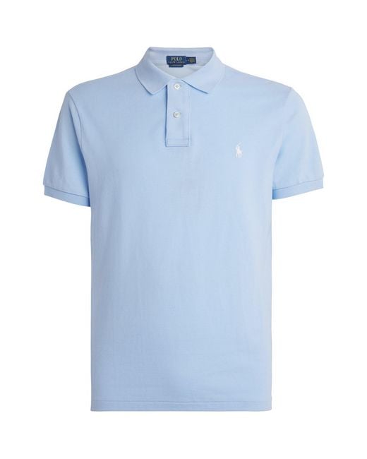 Polo Ralph Lauren Blue Cotton Mesh Polo Pony Polo Shirt for men
