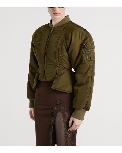 Balmain Green Signature Bomber Jacket