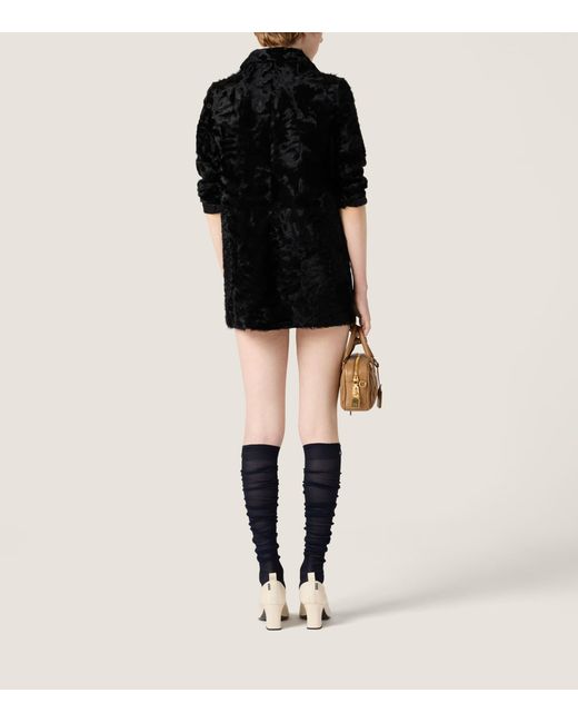 Miu Miu Black Shearling Coat