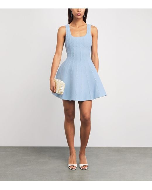 Sandro Blue Beaded Mini Dress