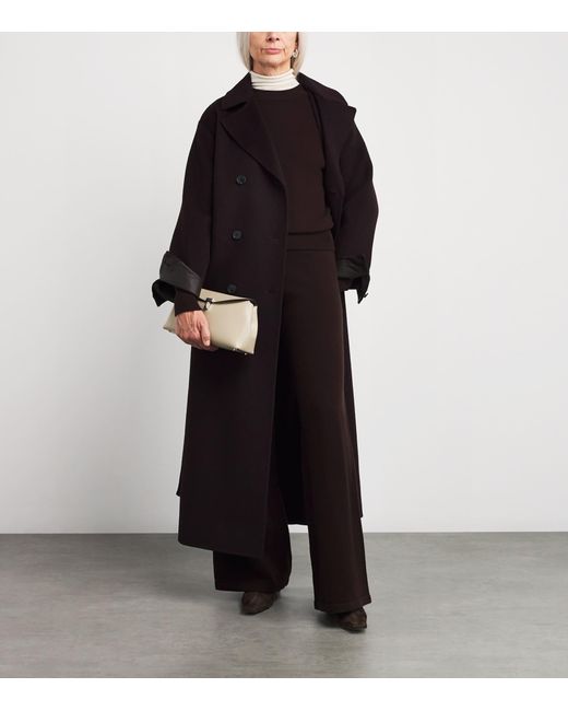 Yves Salomon Black Wool-Blend Drawstring Trousers