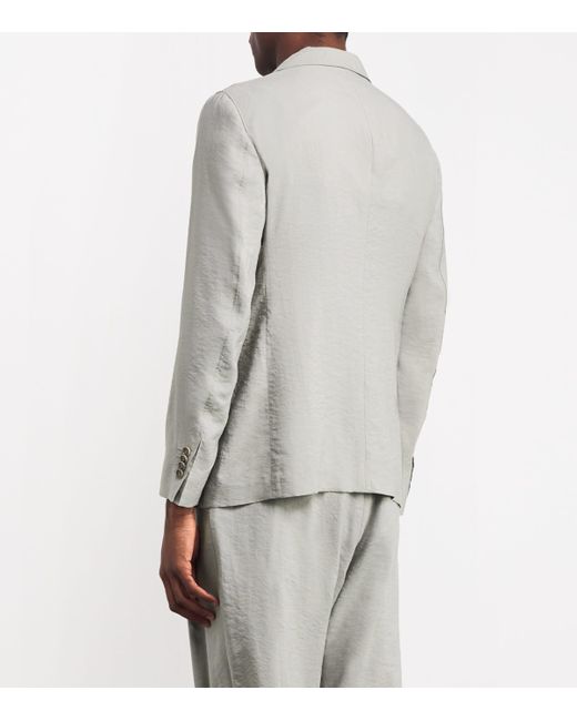 Giorgio Armani Gray Silk-Blend Blazer for men