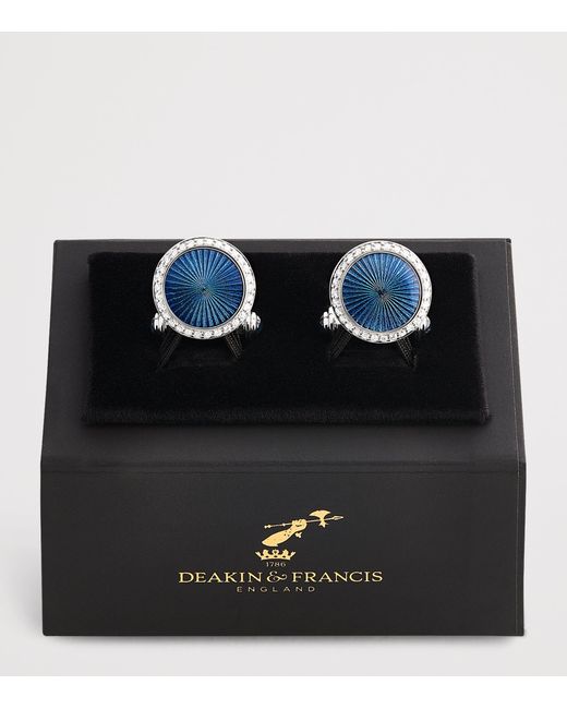Deakin & Francis Blue Diamond And Sapphire Cufflinks for men