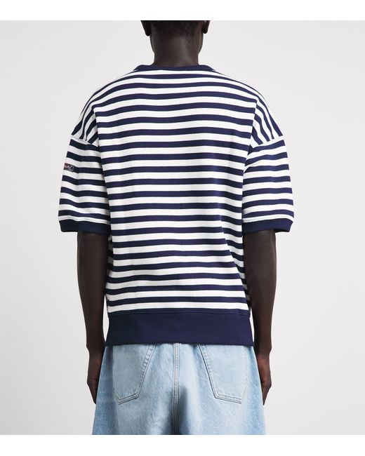 Polo Ralph Lauren Blue Fleece Stripe Short-Sleeve Sweater for men
