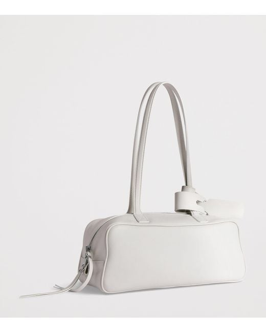 Balenciaga Natural Small Leather Carrie Bowling Top-Handle Bag
