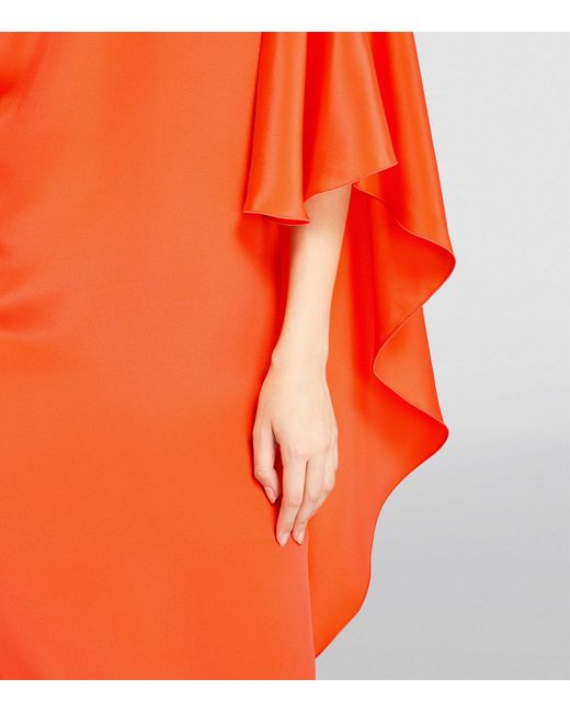Max Mara Orange Silk Crepe Maxi Dress