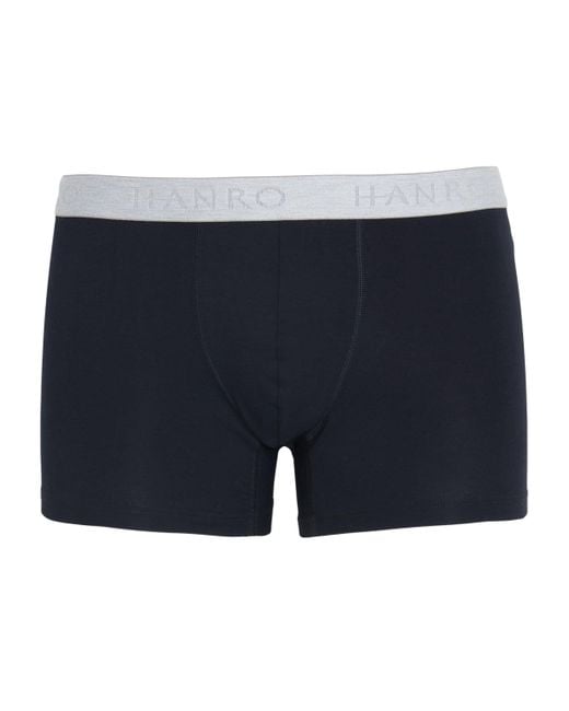 Hanro Blue Cotton-Blend Essential Trunks for men