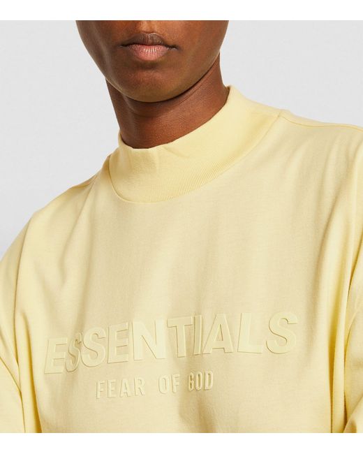 Fear Of God Cotton Graphic T-shirt Dress in Yellow | Lyst
