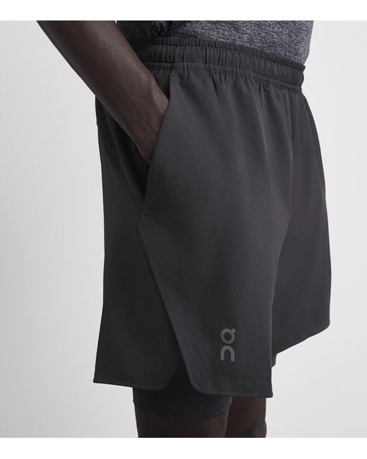 On Shoes Gray 2-In-1 Train Shorts for men
