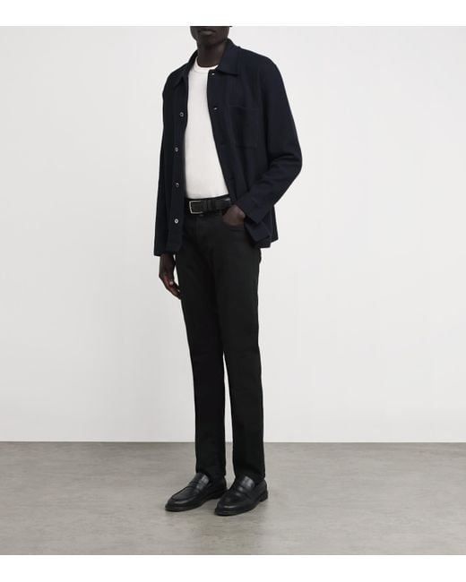 Jacob Cohen Black Limited Edition Crocodile Skin-Patch Bard Slim Jeans for men