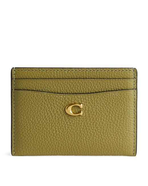 COACH Leather Essential Card Holder in Green Lyst