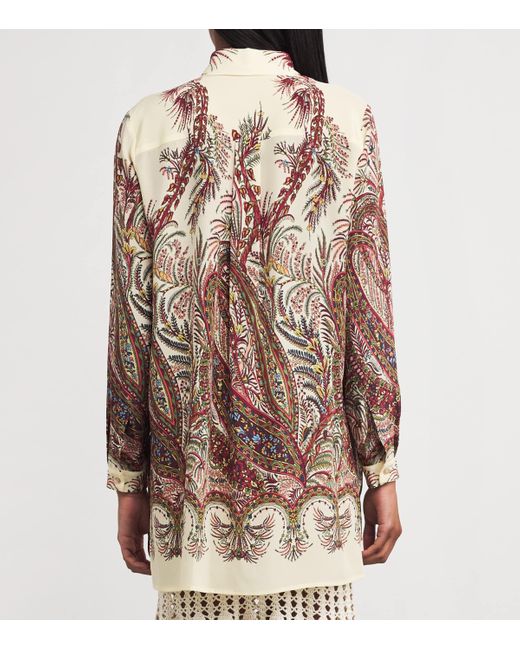 Etro Brown Silk Paisley Shirt