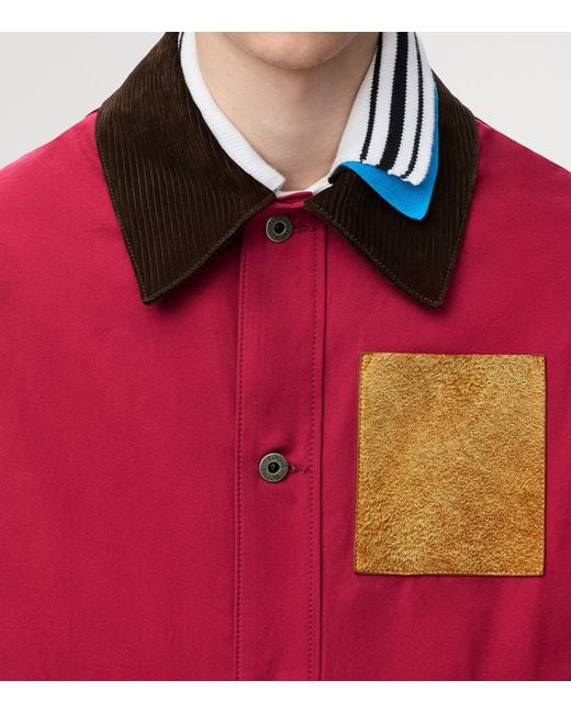Loewe Red Cotton Workwear Jacket for men