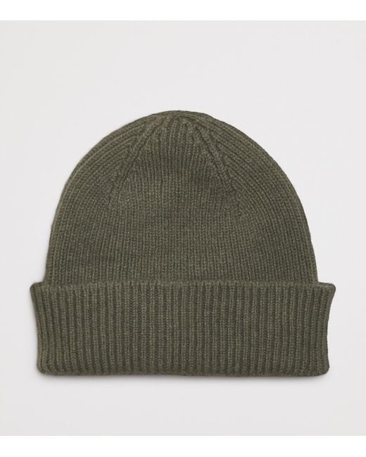 Le Bonnet Green Lambswool-Caregora Classic Beanie for men