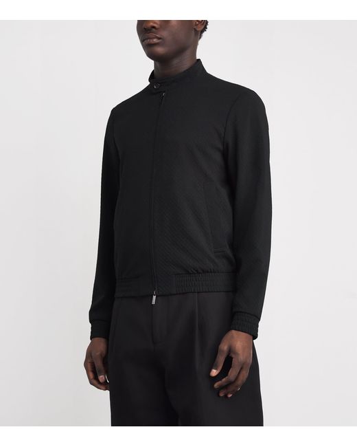 Emporio Armani Black Technical Fabric Jacket for men