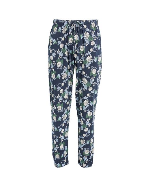 Hanro Blue Cotton Floral Pyjama Trousers for men