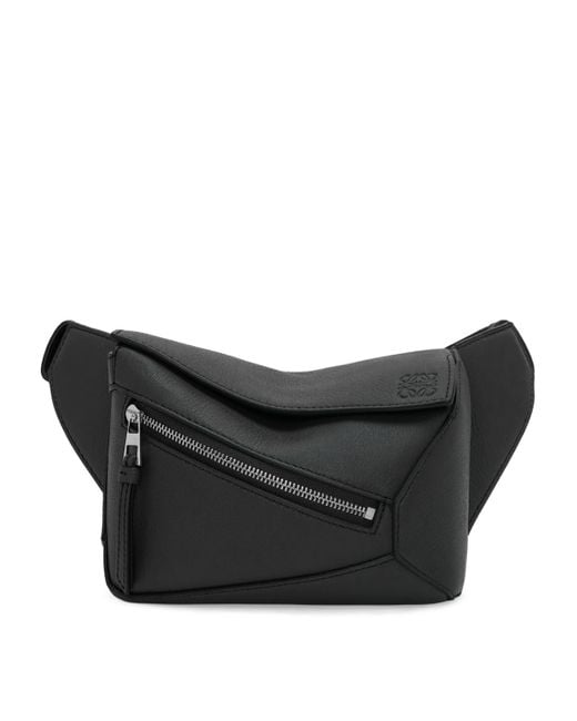 Loewe Black Mini Leather Puzzle Edge Belt Bag for men