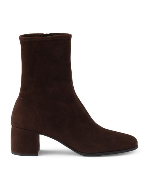 Prada Brown Suede Stretch Booties Ankle Boots 55