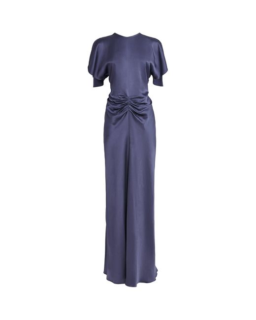 Victoria Beckham Blue Satin Isabella Gown