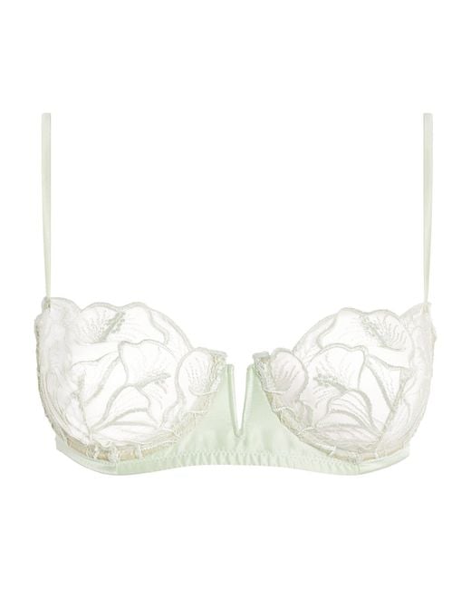 Kiki de Montparnasse White Lace Calla Lily Balconette Bra