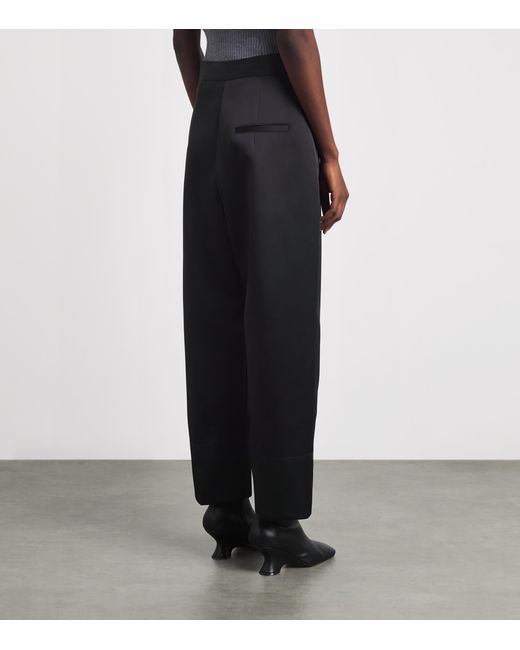 Source Unknown Black Satin Wide-Leg Tuxedo Trousers