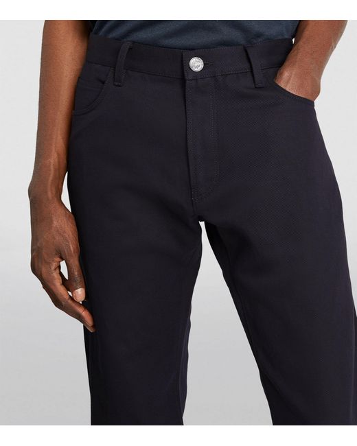 Giorgio Armani Blue Linen-cotton Straight Jeans for men