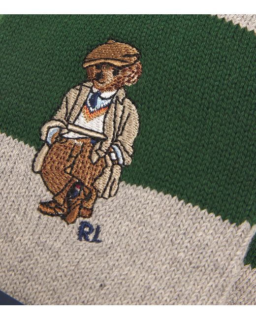 Polo Ralph Lauren Green Cotton-Blend Polo Bear Stripe Socks for men