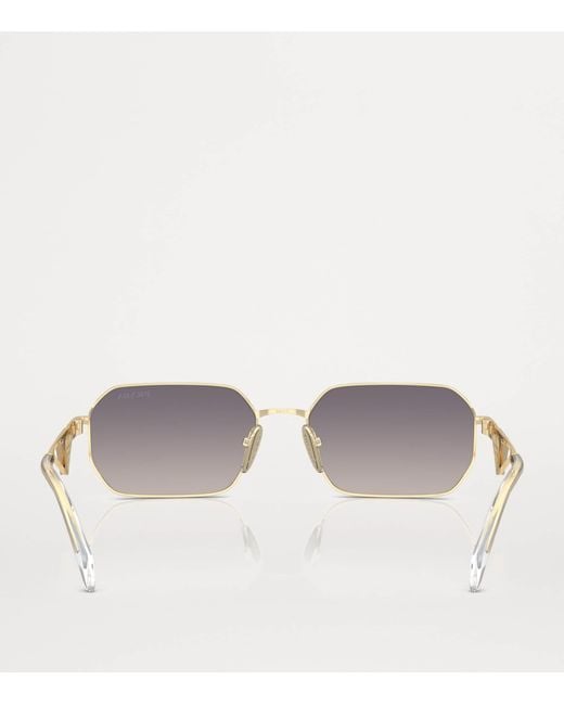 Prada Gray Metal Rectangular Sunglasses
