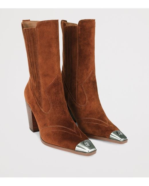 Kurt Geiger Brown Suede Western Regent Boots