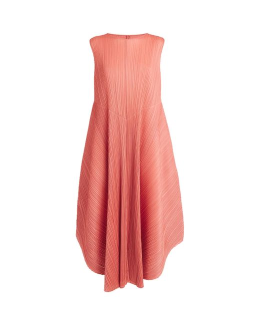 Pleats Please Issey Miyake Pink Solar Flare Midi Dress