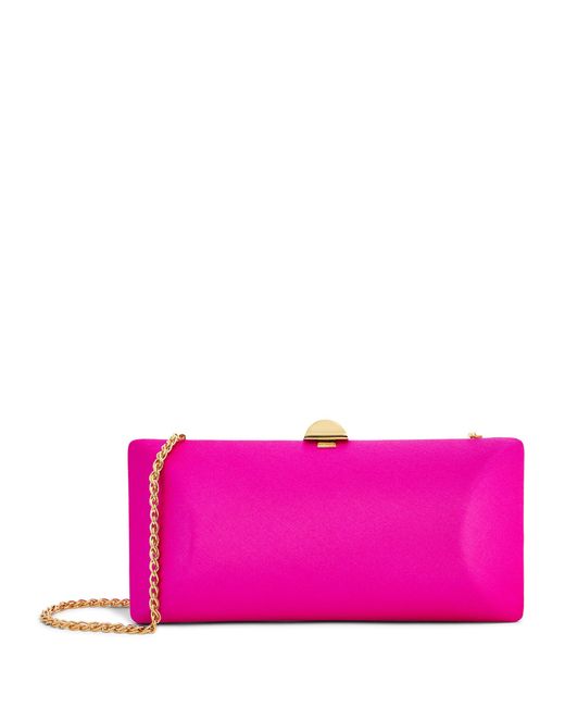 Rodo Pink Silk Satin Clutch Bag